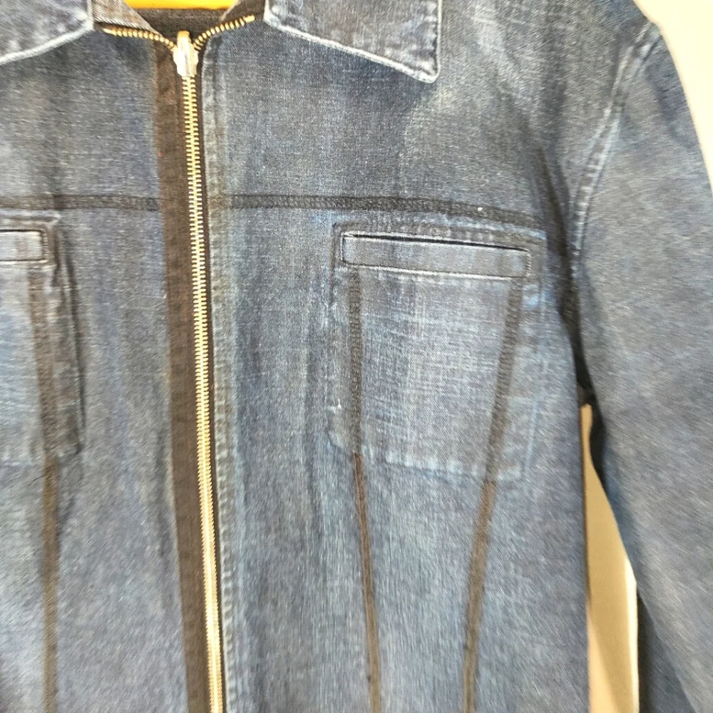 Jean Colonna Blue Jacket Denim Size Medium Full Zip - Picture 3 of 11
